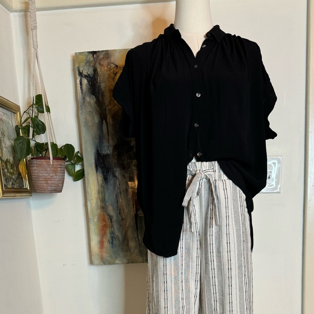 Madewell black button down short sleeve Size Small